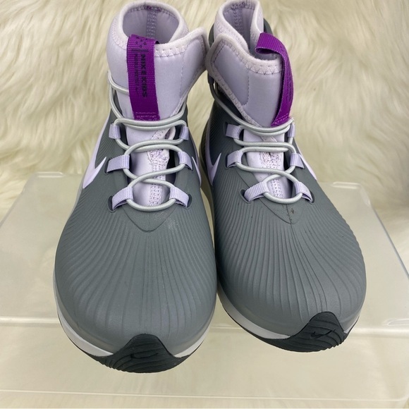 NIKE KIDS BINZIE ANKLE BOOTS GREY- PURPLE SIZE 12 CHILD - Picture 1 of 8